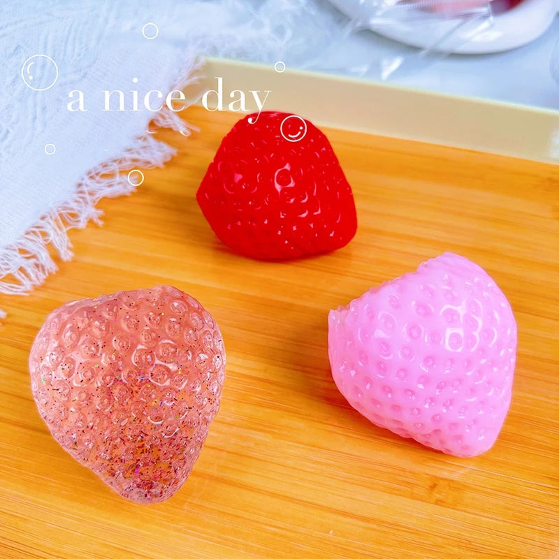 Strawberry Squishy Fidget Toy Slow Rebound Stress Relief Toy Cute Fruit Squeeze Toy Gift Perfect Desk Decoration for Kids Adults