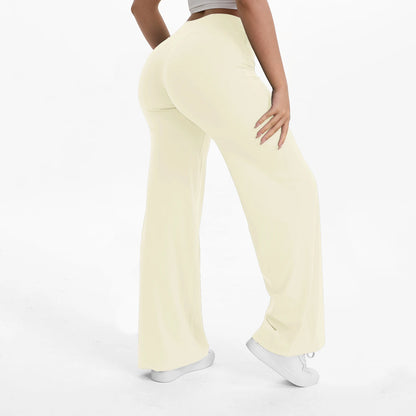 NCLAGEN SoftMotion Straight Leg Bottoms Women's Mid-Waist Yoga Pants GYM Leggings Naked Feel Pilates Running Sports Trousers