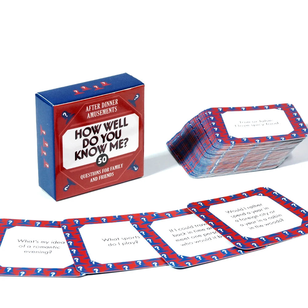 After Dinner Amusements Card Game for Family and Friends How Well Do You Know Me Which Would You Choose Truth or Dare Riddle Me