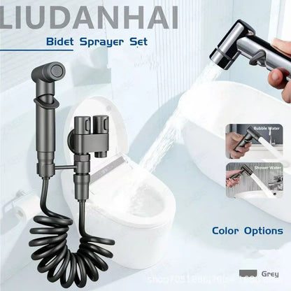 Handheld Bidet Sprayer Set Stainless Steel Spray Gun Shower Handheld Toilet Bidet Faucet Sprayer Shower Nozzle Self Cleaning