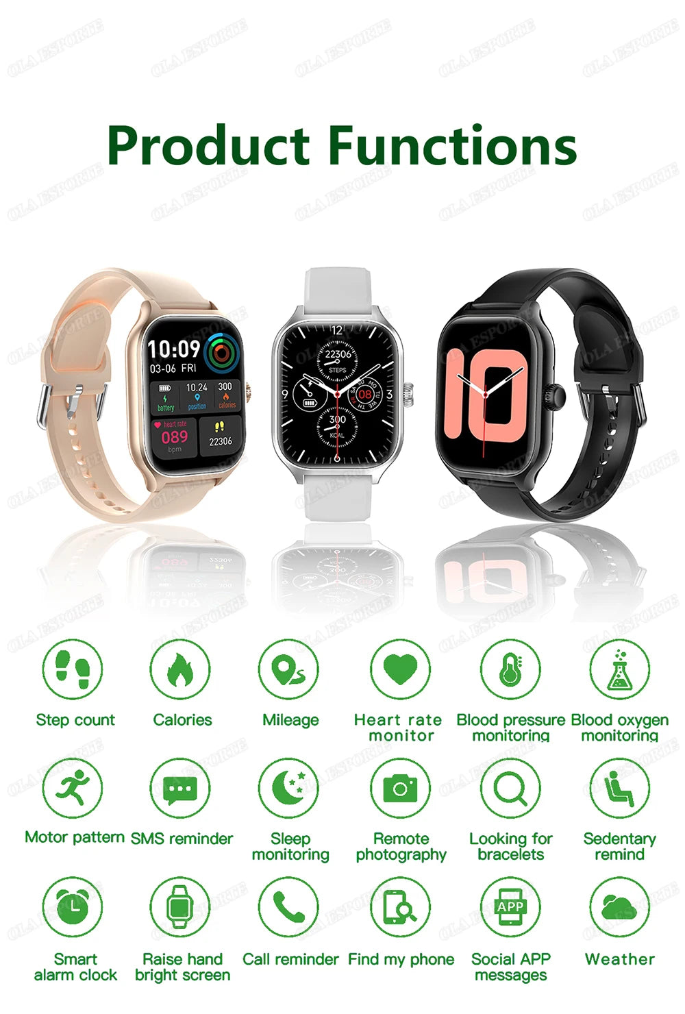 Smart Watch For Android IOS Watches 1.83inch HD Display Bluetooth Call Message Alert Music Sports Mode Smartwatch Men Women Gift