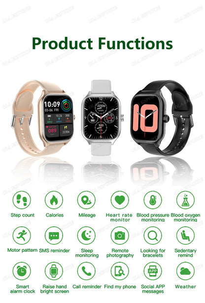 Smart Watch For Android IOS Watches 1.83inch HD Display Bluetooth Call Message Alert Music Sports Mode Smartwatch Men Women Gift