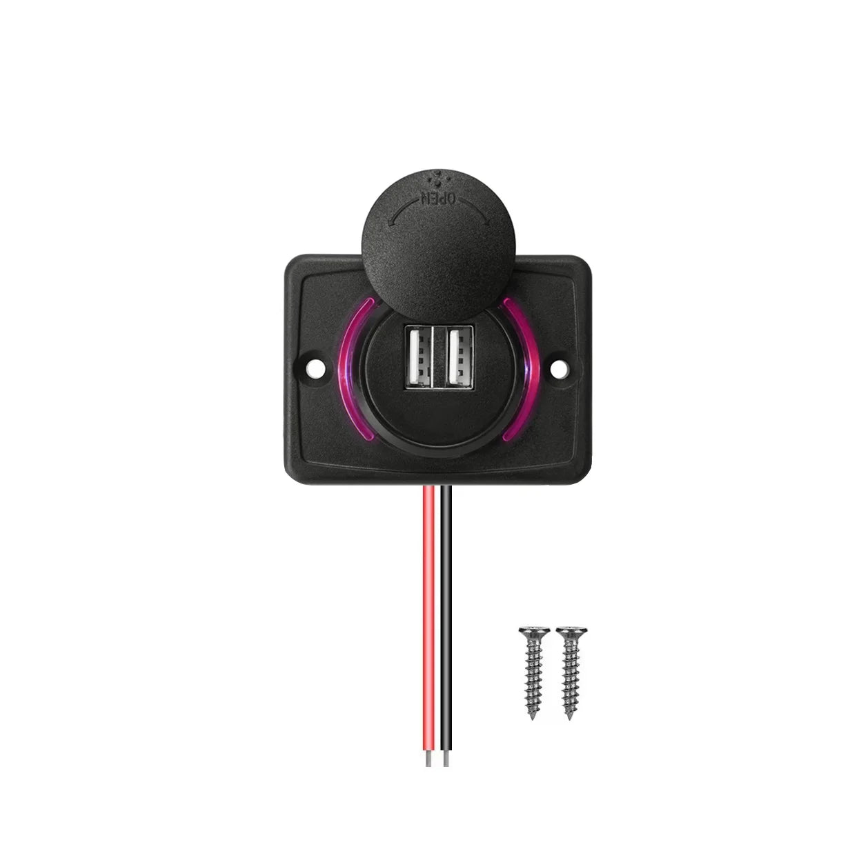 Dual USB Charger 12-24V 3.1A Car Charger Power Socket Adapter Phone Charging for Motorbike Car Boat ATV UTV Camper Caravans