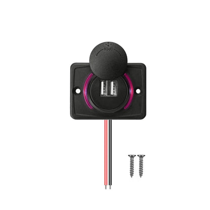 Dual USB Charger 12-24V 3.1A Car Charger Power Socket Adapter Phone Charging for Motorbike Car Boat ATV UTV Camper Caravans
