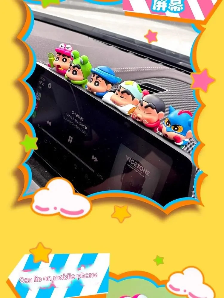 Kucikuji Original Crayon Shin Chan Blind Boxs Toys Kawaii Figures Anime Model Mobile Phone And Computer Screen Car Ornament Toys