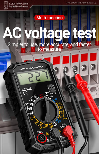 ANENG SZ308 Digital Multimeter   AC/DC Current Meter Voltage Resistance Meter Electrician LCD Backlight Ohm Square Wave Test
