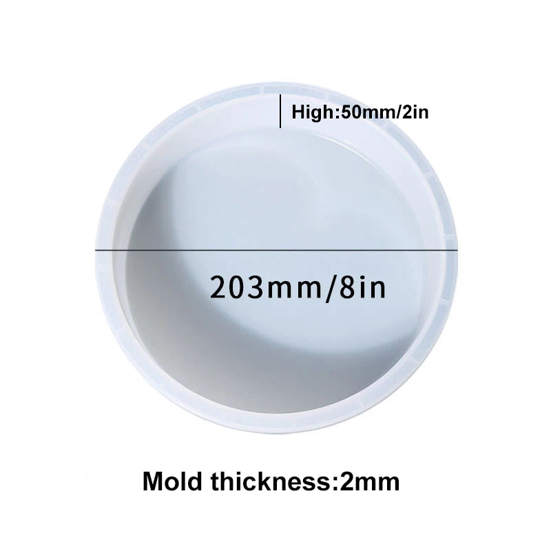 Large Round Tray UV Resin Mold Crystal Desk Silicone Mold DIY River Table Mold Fruit Disc Tea Plate Coaster Making Mold Tools
