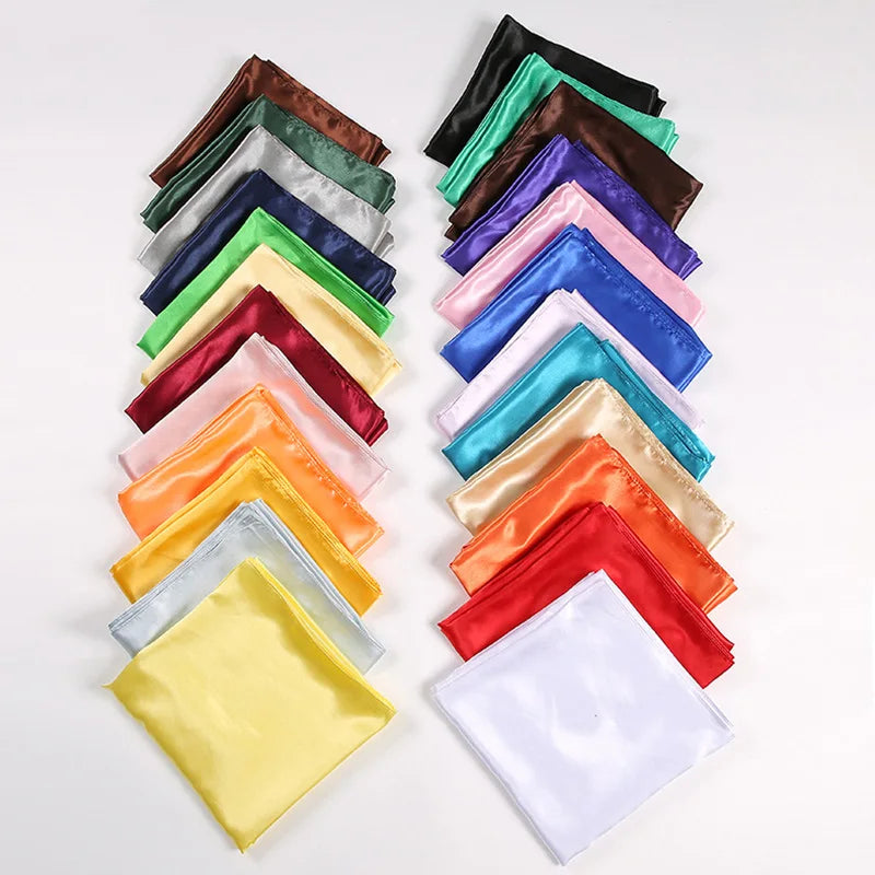 New Solid 60x60cm Square Scarf Single Imitation Silk Bright Light And Satin Performance Scarves Party Gift