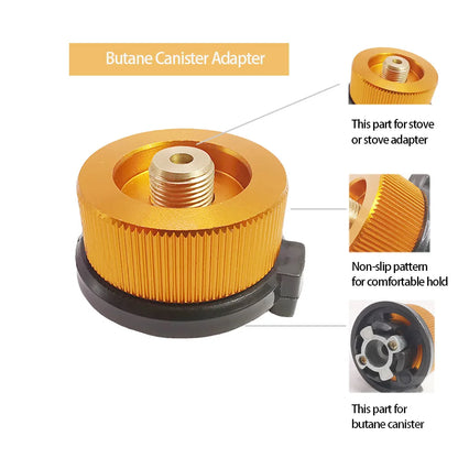 3pcs/set Camping Stove Adapter Butane Canister Adapter Refill Adapter EN417 Lindal Valve Canister Shifter Propane Adapter