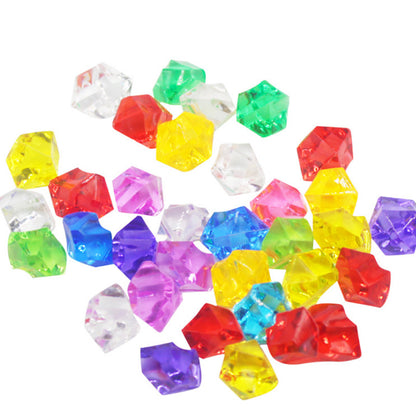 100PCS Plastic Gems Ice Grains Colorful Stones Children Jewels Acrylic Jewels Ice Counter Crystal Diamonds DIY Crafts Beads Toy