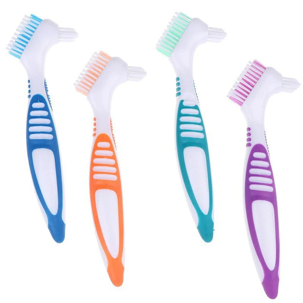 Daily Cleaning of Dentures with Dual Head Toothbrush Braces Orthodontic Retainer Brush Oral Cleaning Brush Oral Cavity Care Tool