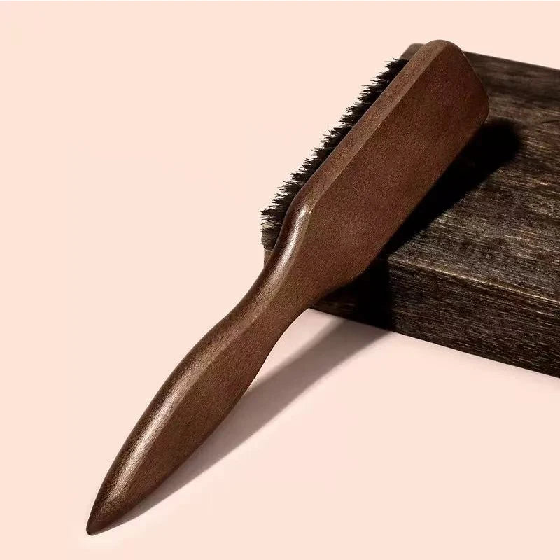 Brown Pointed-Tail Bristle Comb - Unisex, Smooth & Anti-Static, No Tangles No Hair Damage, Home Use