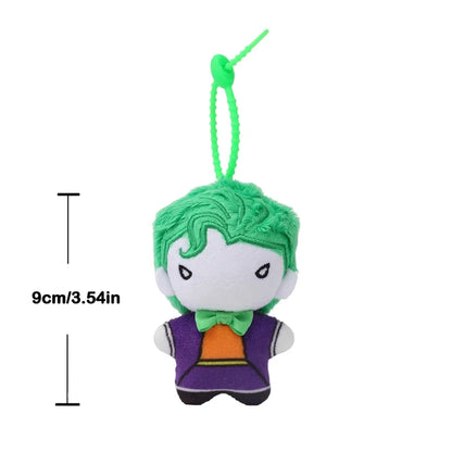 9cm Soft Plush Keychain DC Justice League Batman Superman Harley Quinn Joker Cute Cartoon Movie Dolls Creative Christmas Gifts