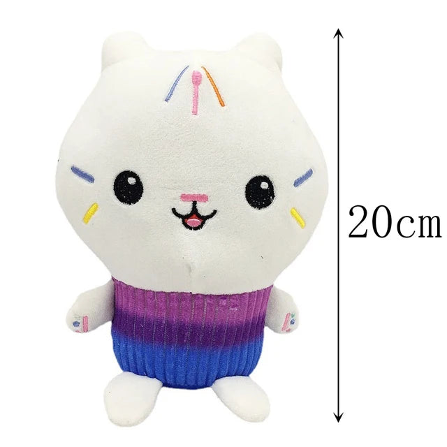 25cm 7-piece Gabby doll house plush toy cartoon stuffed animal mermaid cat mermaid plush doll children's Christmas gift