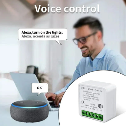 Tuya Smart WiFi Switch For Lighting RF 433MHz Wireless Switch Smart Life APP Voice Control Work With Alice Alexa Google Home