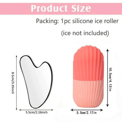 1/3PCS Ice Face Roller Stainless Steel Gua Sha Board Set Face Massage Tool Facial Massager Face Lifting Beauty Skin Care Tools