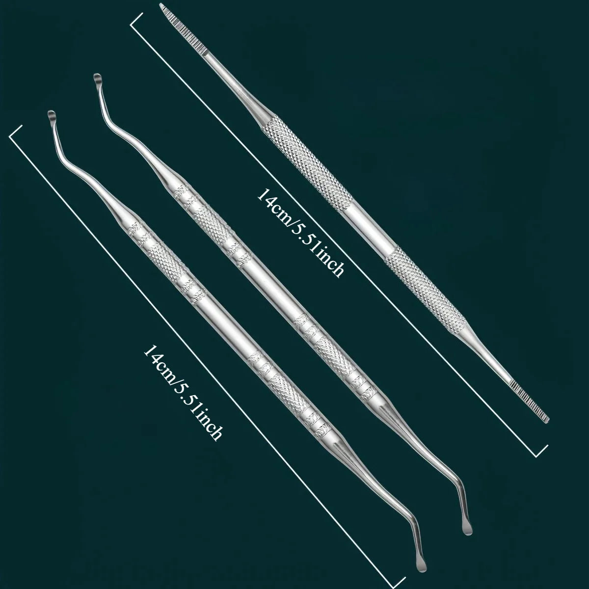 3pcs Stainless Steel Manicure Drill Set - Includes Nail File And Toe Nail Lifter, Non-Slip Comfortable Grip, Unscented tool