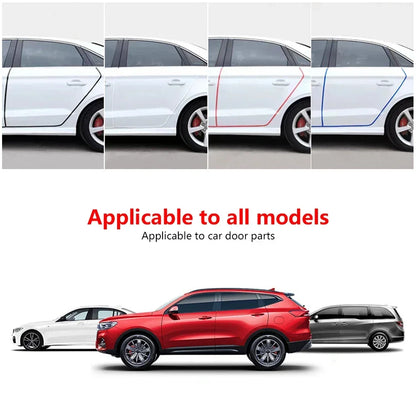 2/5/10M Chrome Car Door Edge Protection Strip Auto Door Anti Collision Strip Door Moldings Trim Adhesive Scratch Protector