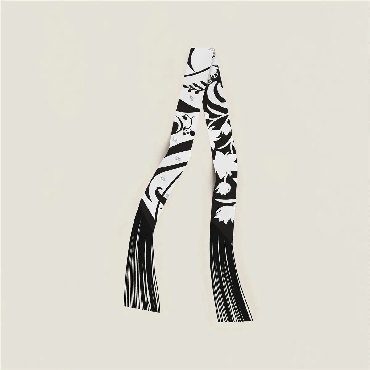 130x5cm Tassel Cashew Print Scarf Women's All-season Twill Silk Decorative Ribbon Multi-purpose Bag Hair Tie Belt Scarf