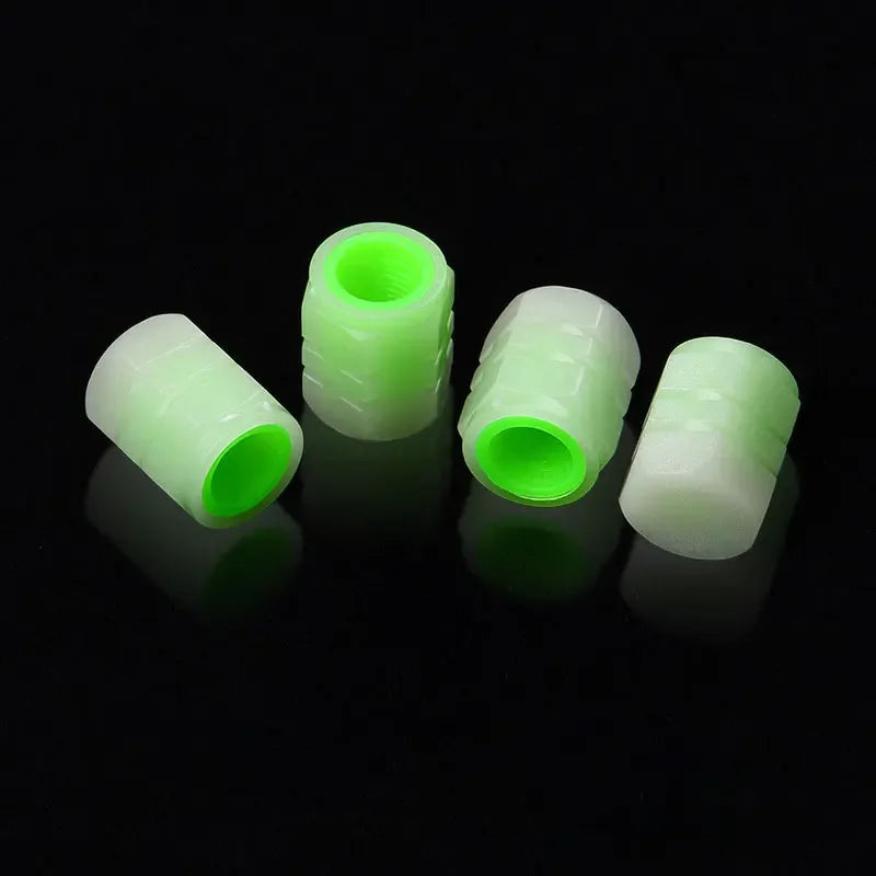 Luminous Car Tire Valve Cap Fluorescent Night Glowing Tire Decor Motorcycle Electric Bicycle Hub Valve Caps Car Accessories
