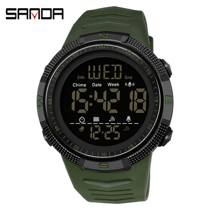 SANDA Brand Military Sport Watch Mens Clock Fashion Digital Wristwatch Shockproof Countdown Watches Waterproof Hour Bracelet