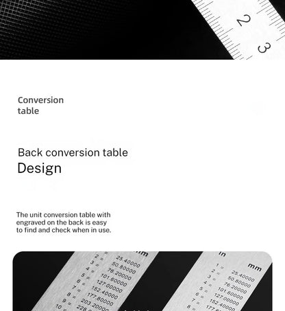 Deli Stainless Steel Ruler for Students And Woodworkers Straight Edge Measuring Tool for Drawing And Drafting 15/20/30/50cm