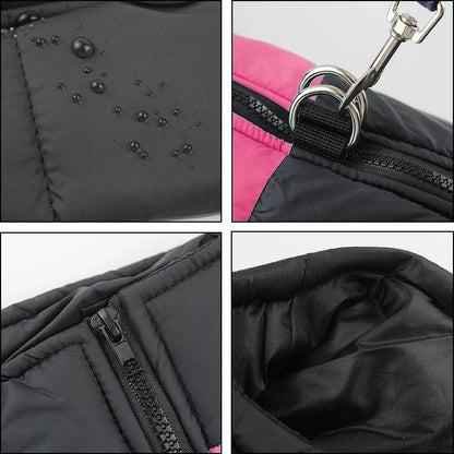 Warm Winter Dog Jacket For Winter Padded Pet Vest Coat For Small Large Dogs Waterproof Pets Clothes With D-ring Golden Retriever