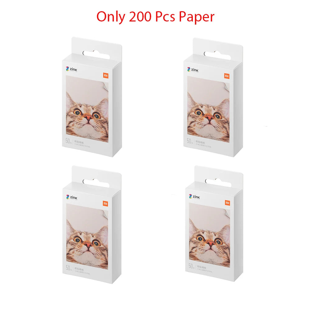 Original 100% Xiaomi ZINK Pocket Printer Paper Self-adhesive Photo Print 50pcs Sheets Xiaomi 3-inch Mini Pocket Photo Printer CN