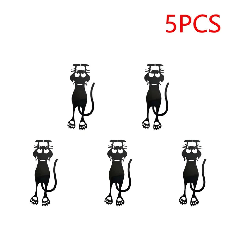 1-5PCS Kawaii Black Cat Bookmarks for Books 3D Plastic Stereo Animal Book Mark for Student Teacher's Gifts Creative Stationery