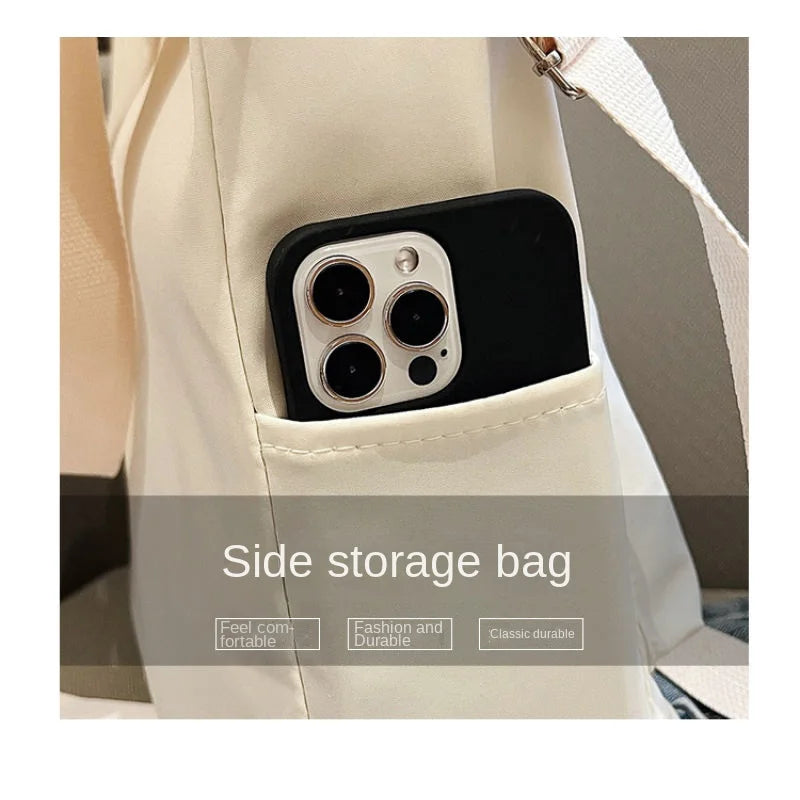 Waterproof nylon bag, large capacity, lightweight, multi-functional women's bag, one-shoulder crossbody bag, student class tutor