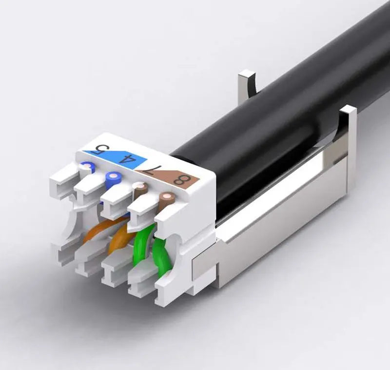 RJ45 Cat8 Cat7 Cat6A Connectors Metal Tool Free Easy Termination Plug 2000MHz 40G LAN Cable 22AWG - 24AWG Reusable Ethernet Plug