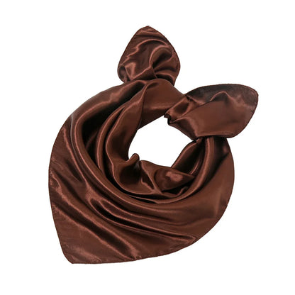 Women New Plain Satin Solid Color 60x60cm Square Scarf Girl Simulation Silk Performance Small Scarves Best Party Gift