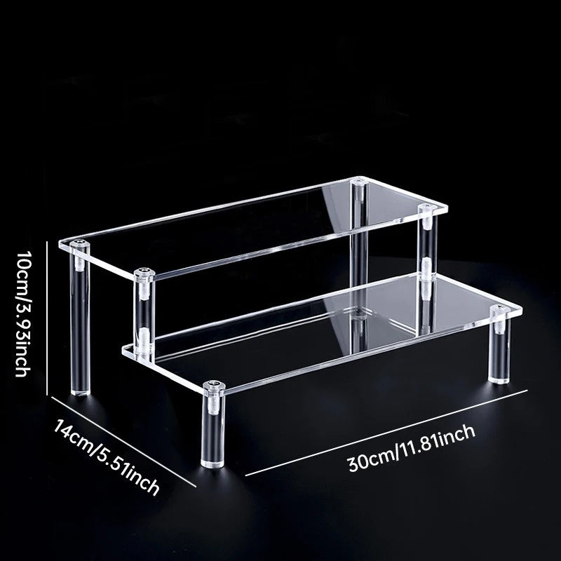 1-5 Tier Acrylic Display Stand Perfume Doll Clay Figurine Blind Box Storage Rack Transparent Ladder Makeup Organization W-2