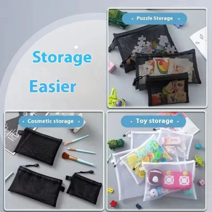 New Puzzle Storage Bag Children's Building Blocks Small Toys Special Sorting Bags Transparent Mesh Gauze Zipper Mesh Bags