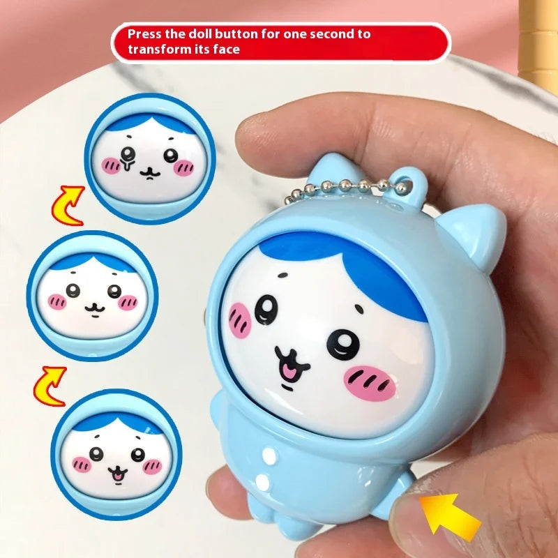 Chiikawa Anime Face Changing Toy – Press To Transform Expression Keychain Figure Hachiware Usagi Kawaii Gift Collectible Toy