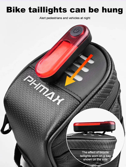 PHMAX Bike Saddle Bag Large Capacity MTB Bicycle Saddle Bag Waterproof Road Bike Rear Bag Riding Bicycle Accessories