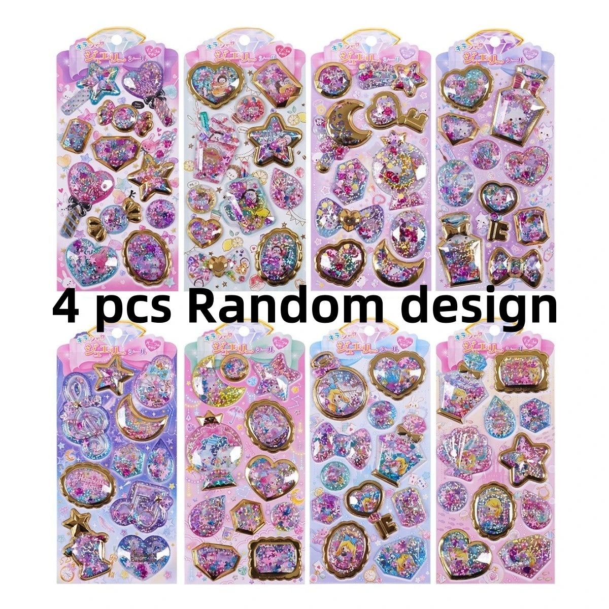 Kawaii Capsule Sparkling 3D Stickers Scrapbooking Diy Journal Stationery Sticker Cute Deco Art School Supplies