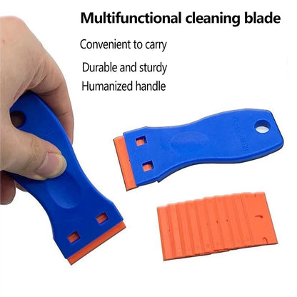 Plastic Razor Blade Scraper Tool Razor Scraper With Plastic Blades Cleaning Scraper Remover For Floor Stove Car Window Glass