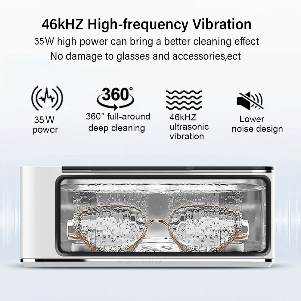 Ultrasonic Cleaner Ultrasound Glasses Jewelry Cleanser High Frequency Ultrasound Washing Machine for Glasses Jewelry Dentures