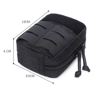 Tactical Mini Belt Pouches, Multi-Purpose Small Battery Case Compact Utility EDC Card Slot Holder Waist Bags Military Molle Pack