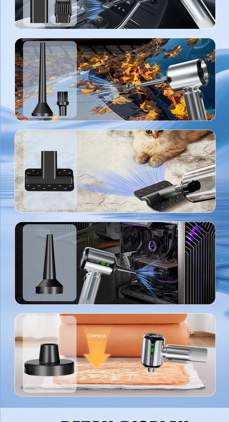 CENRR New Car Vacuum Cleaner Strong Suction Powerful Wireless Portable Car Cleaner for Home Appliance Gift a Birthday Present