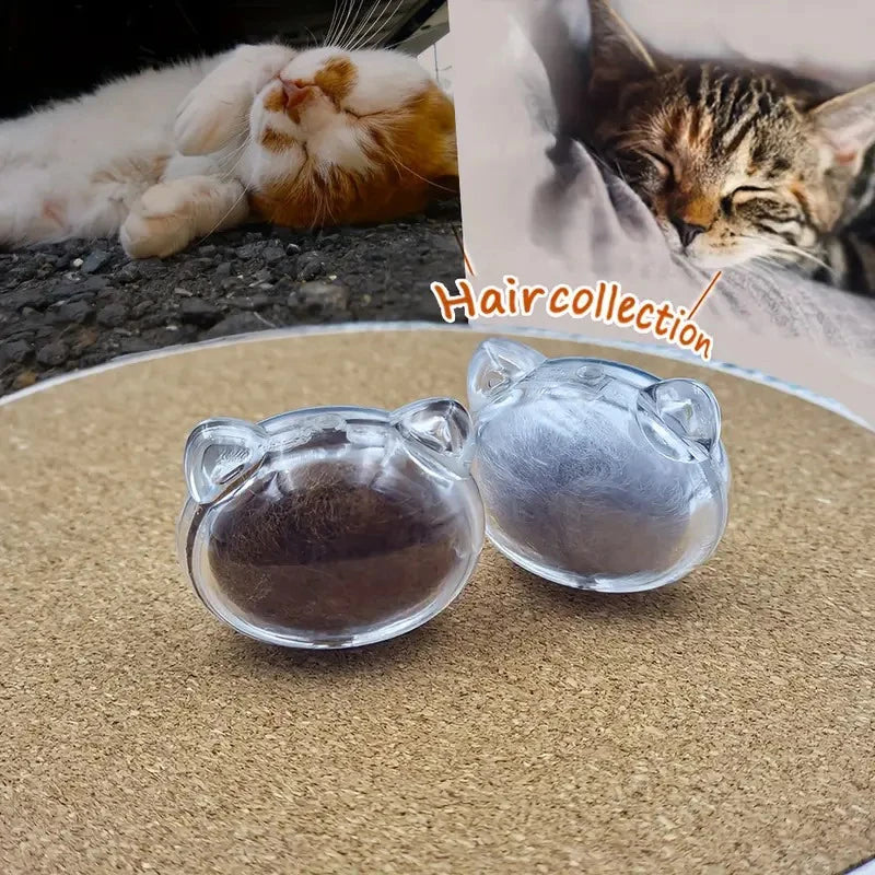 2pcs Pet Hair Keepsake Box Transparent Dog Cat Fur Storage Box For DIY Memorial Decoration Gift For Pet Lovers Display Souvenir