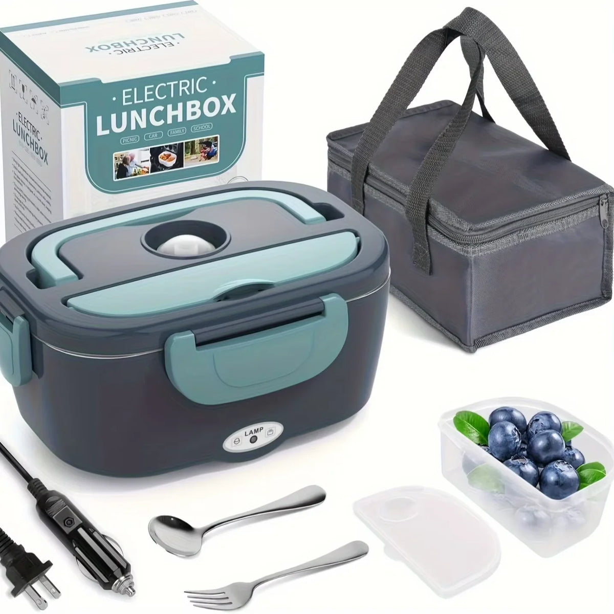 Portable Electric Food Warmer Lunch Box 1.5L 60W - Leak Proof Food Heater for Car, Home, Office & Travel