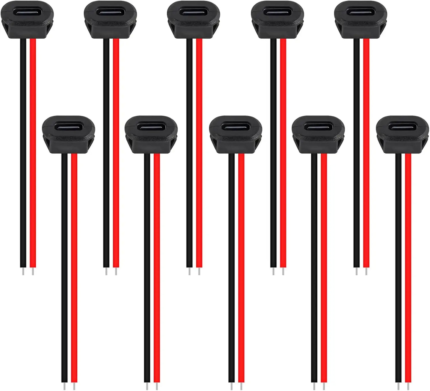 5/10pcs Type-C Female Chassis Connector USB C Female Chassis Direct Crimp Jack Female Charging Port Extension Power Cable