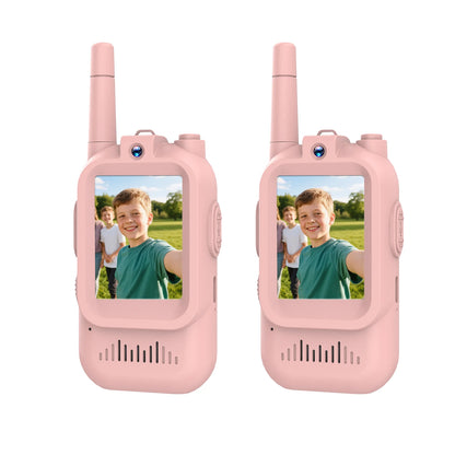 2 Pack Kids Walkie Talkies with Video, Rechargeable, Portable Play Toy, Gift for Camping Travel, Boys Girls 3-12