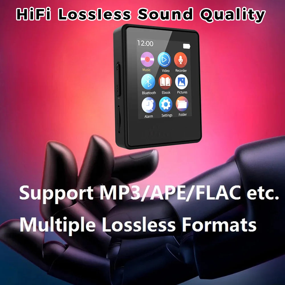 Portable Bluetooth 5.0 MP3 Player With LED Screen Music Stereo Speaker Mini MP4 Video Playback FM Radio Recording For Walkman