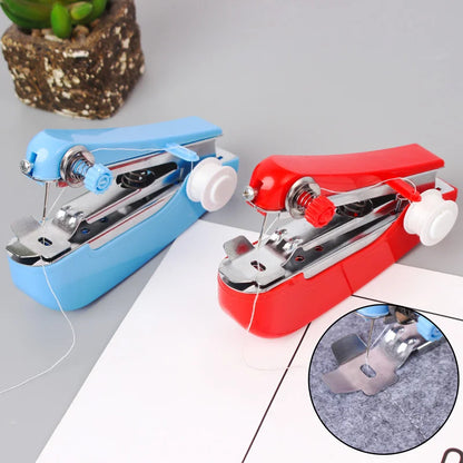 Portable Handheld Mini Sewing Machine, DIY Sewing Tools for Clothing Fabrics and Leather, Home and Outdoor Travel Sewing Tools