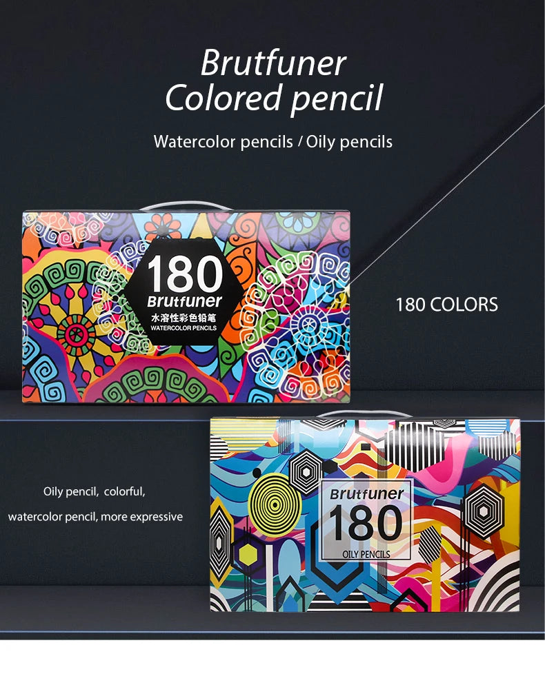 Brutfuner 48/72/120/150/160/180Colors Pencils Professional Oil Wood Soft Watercolor Pencil For School Draw Sketch Art Supplies