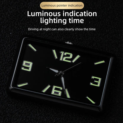 Auto Fashion Square Watch Car Clock Interior Decoration Self-adhesive Electronic Vent Clip Watch Automobile Quartz Clock