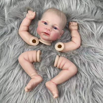 17 Inch Painted Vinyl Reborn Doll Kit Elijah Hand-painted Hair Unassembled Reborn Baby Doll Parts With Cloth Body
